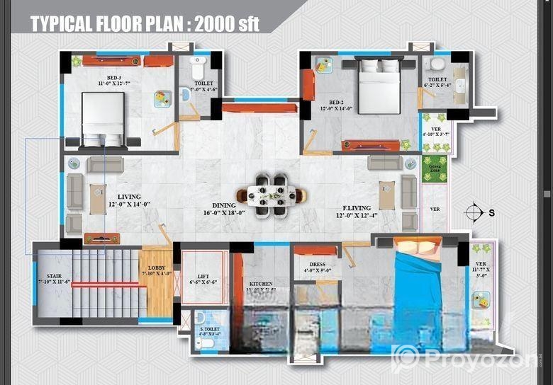 Luxurious South Facing Flat Sell Near 300feet Road