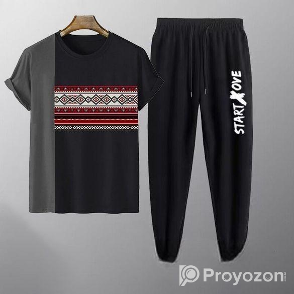 Cotton T-shirt and Trouser Set