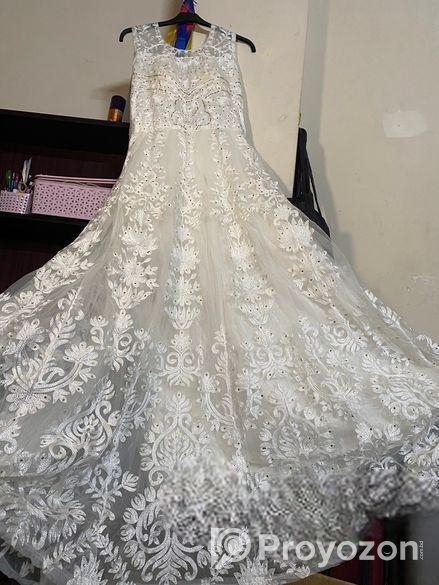 Embroidered Dress white