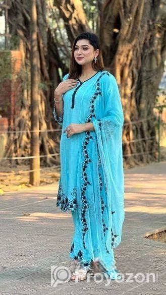 Embroidery Cotton Three Piece