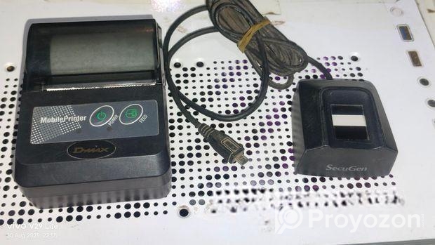 Finger Scanner + Poket Printer COMBO
