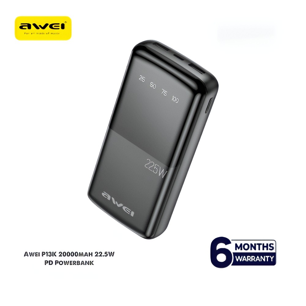 Awei P13K 22.5W PD Fast Charging Power Bank – ২০০০০mAh