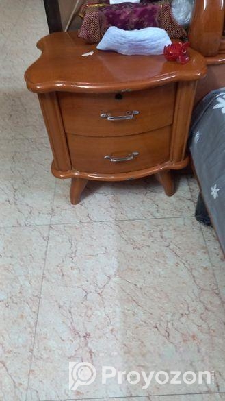 Almirah, Bed and side table brownish color for sel