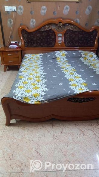 Almirah, Bed and side table brownish color for sel
