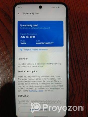 Vivo y295g (Used)
