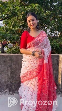 Skin Print Reshom Silk Sharee