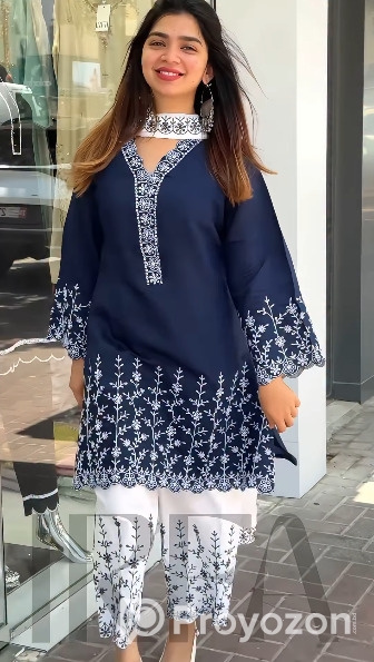 Soft Cotton Embroidery Three Piece