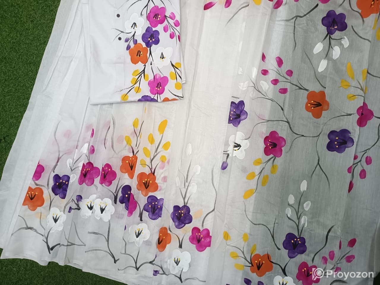 Hand Print Half Silk Couple Dress