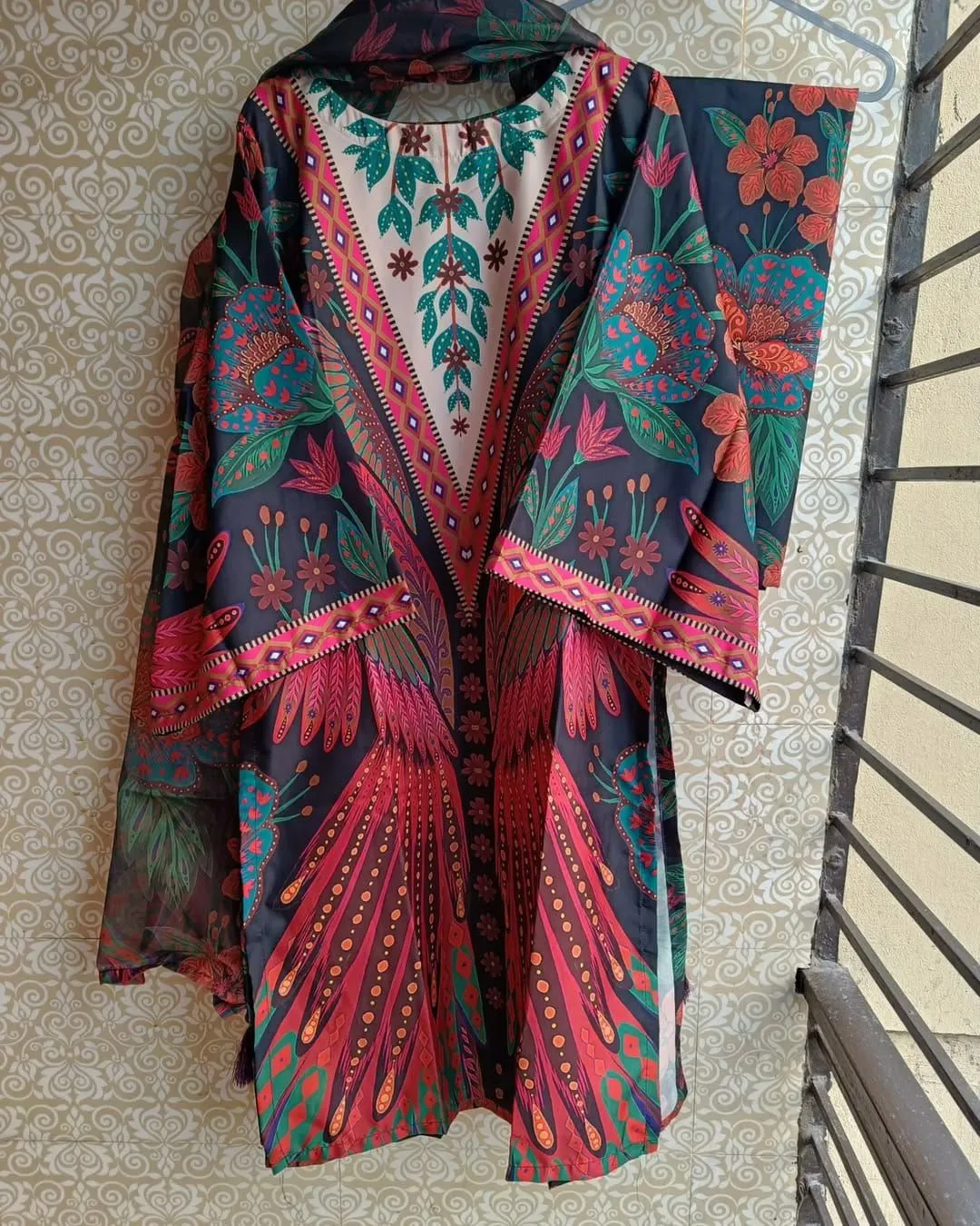 Made Pure dubai silk Digital Print Three Piece