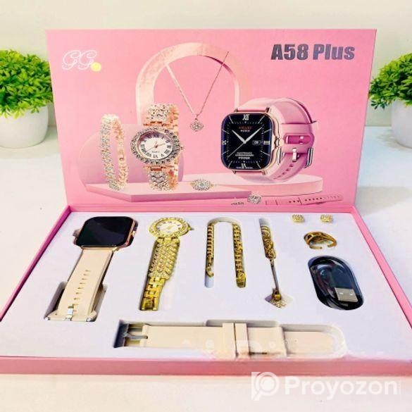 Smart Wacth & Jewellery Combo