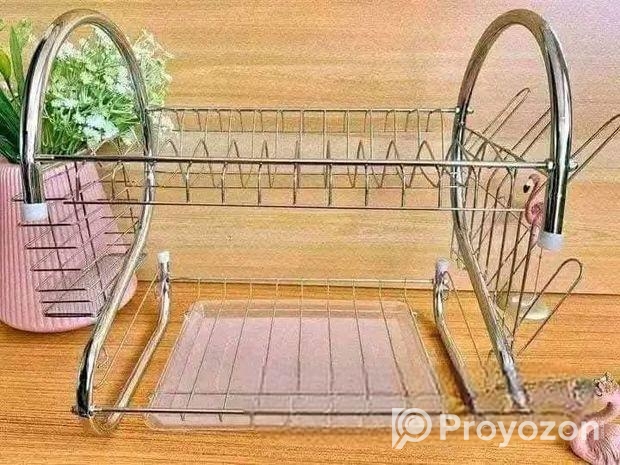 2 layer Dish Drainer Rack Stainless Steal