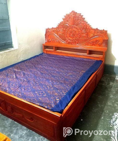 মেহগনি কাঠের ফুল বক্স খাট