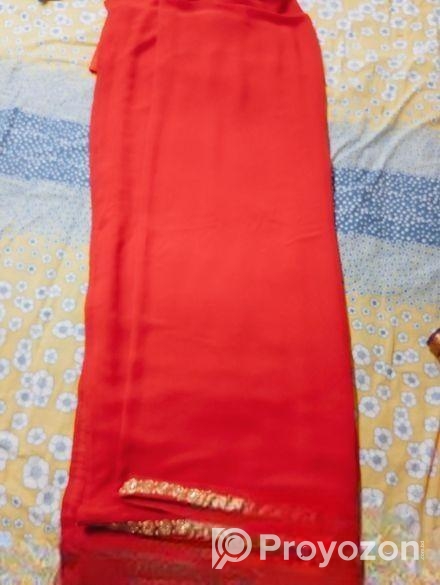 সফ্ট এক কালার জরজেট শাড়ি