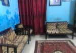 মেহগনি কাটের সোফা এবং টেবিল সহ গদি,কুশন প কভার।