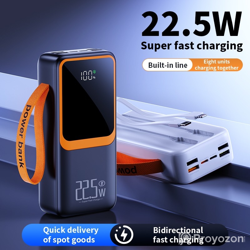 Matrix M10-10000mAh Power Bank Fast Charging 22.5W- Built-in Cabl