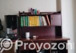 Wooden Study Table with Bookshelf & Storage