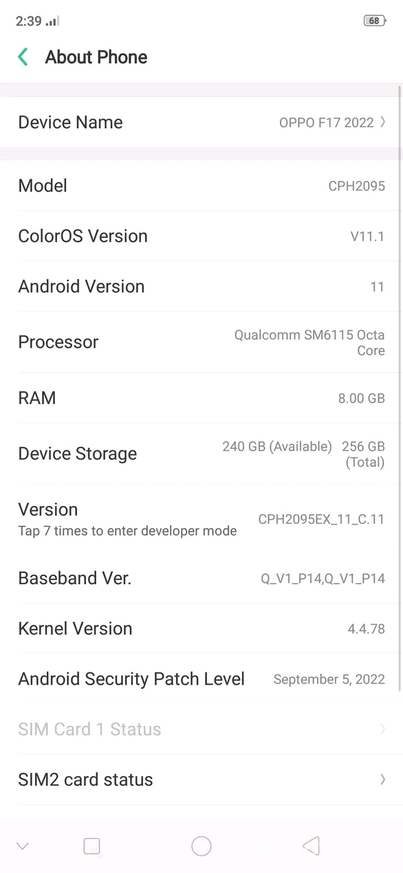 Oppo F17 2022 8/285GB