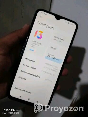 Redmi 9 power বিক্রি করা  হবে