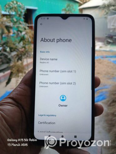 Redmi a1 sell kora hobe