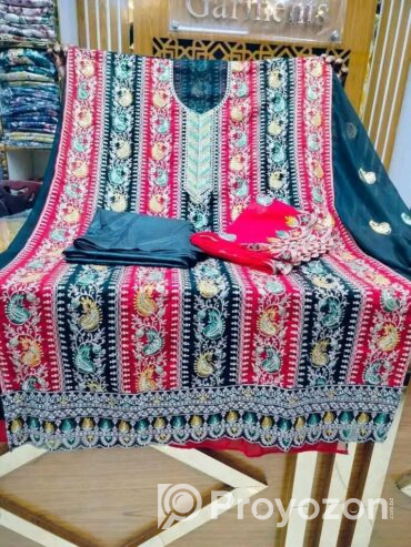 4pc unstitched Dress