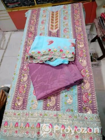 4pc unstitched Dress
