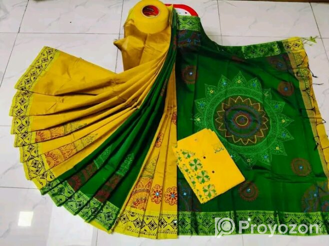 উন্নত মানের ধুপিয়ান এবং ডলার বসানো এমব্রয়ডারি শাড়ী সেল