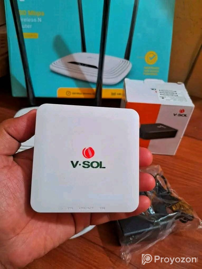 রাউটার+অনু ফুল বক্স Router:Tp Link Onu:V-SOL