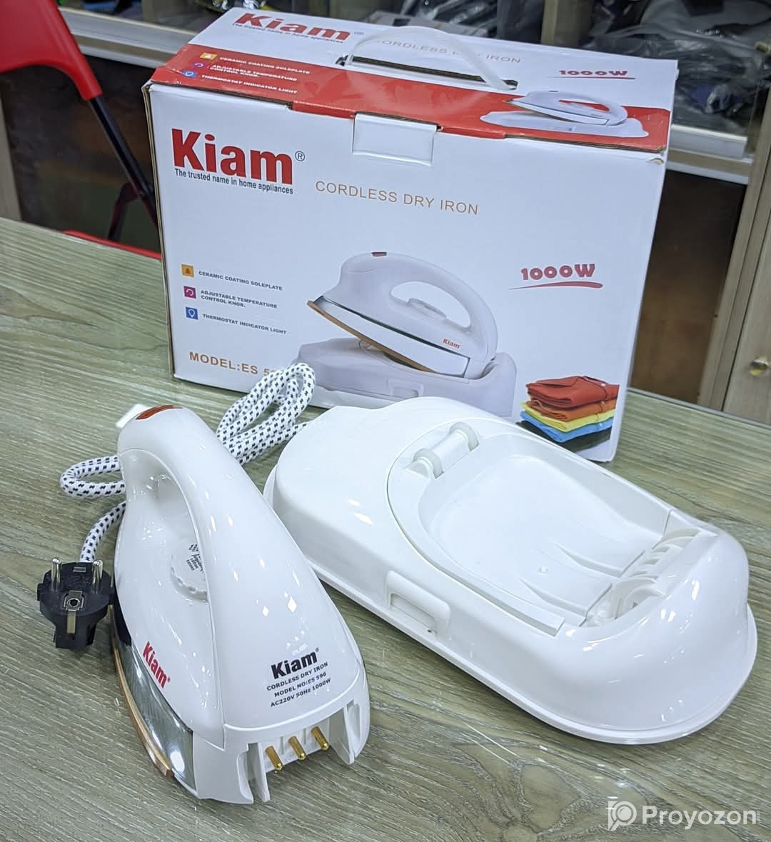 Kiam ES596 1000W Cordless Electric Dry Iron.