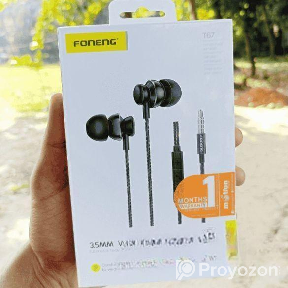 Foneng T67 3.5mm Wired Earphones – Heavy Bass