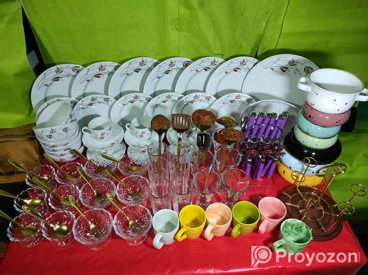 ১১২ পিছের ডিনার সেট বিক্রয় করা হবে।