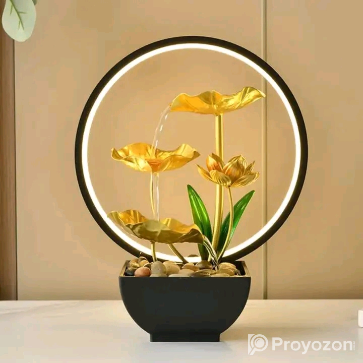 Waterfall fountain LED ring light sell kora hbe
