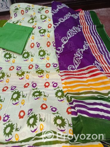 কটন থ্রিপিস কালামকারি  বিক্রি হবে