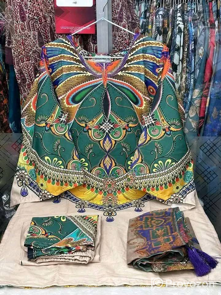 প্রিমিয়াম কোয়ালিটি দুবাই সিল্কের থ্রী পিস