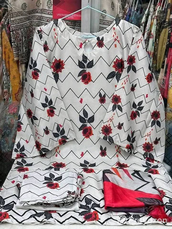 প্রিমিয়াম কোয়ালিটি দুবাই সিল্কের থ্রী পিস