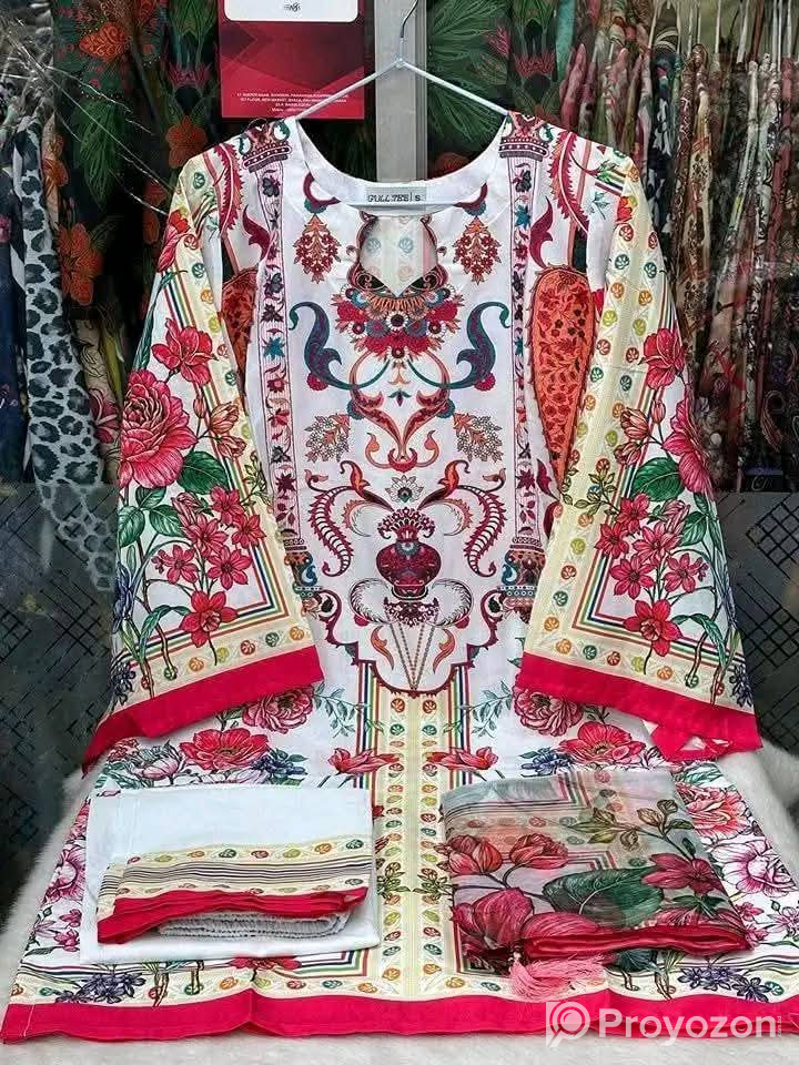 প্রিমিয়াম কোয়ালিটি দুবাই সিল্কের থ্রী পিস