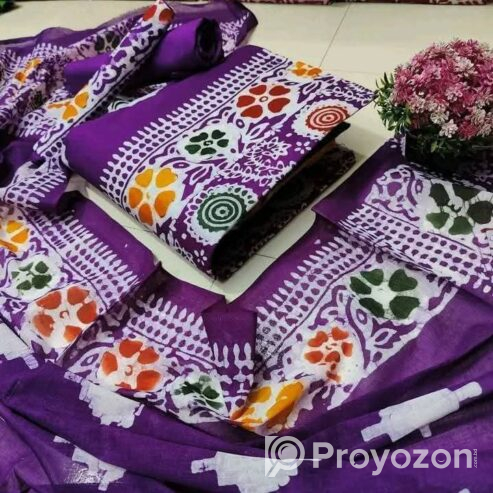 কাশ্মেরি মোম বাটিক থ্রি পিচ বিক্রি হবে