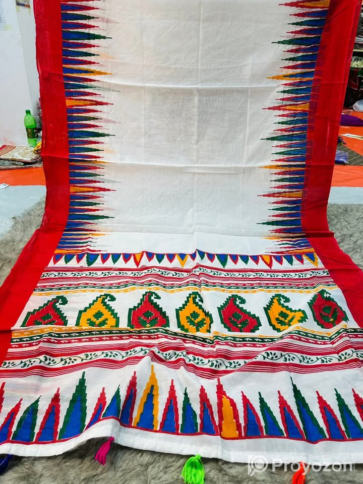 হাল্ফসিল্ক ব্লক প্রিন্ট শাড়ী সেল করা হবে