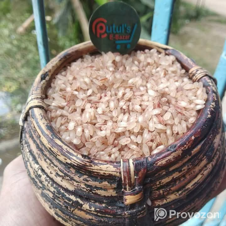 হাসকিং মিলের সিদ্ধ লাল আমন চাউল