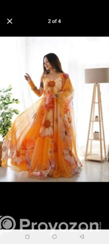 রেডিমেড জর্জেট গাউন থ্রি পিস