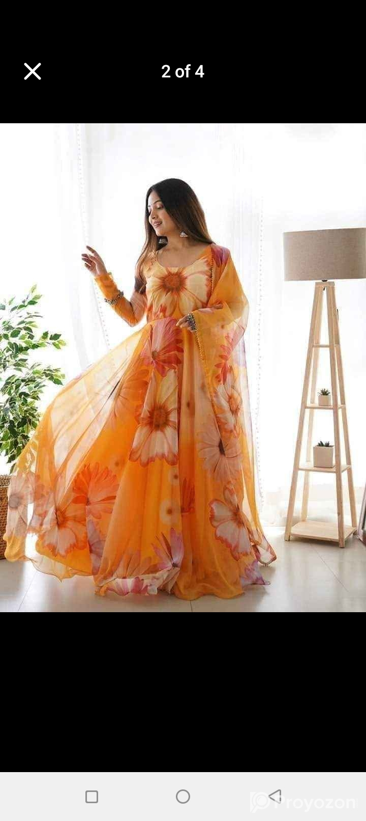 রেডিমেড জর্জেট গাউন থ্রি পিস