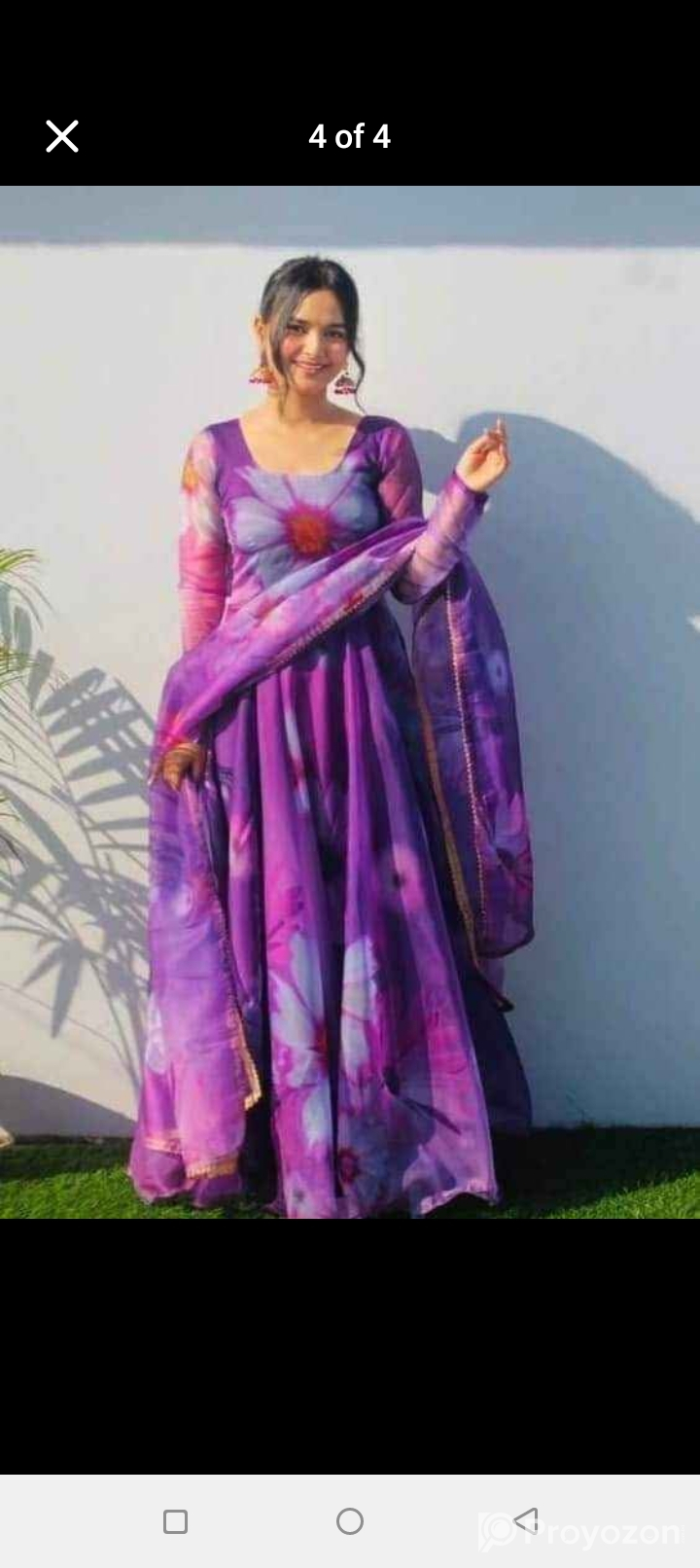 রেডিমেড জর্জেট গাউন থ্রি পিস