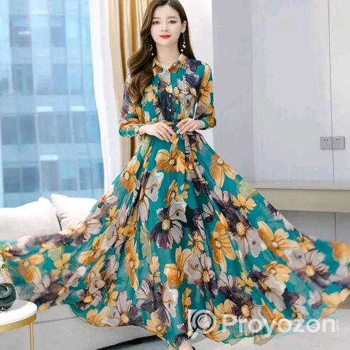 Stylish Elegant Long Gown Kurti