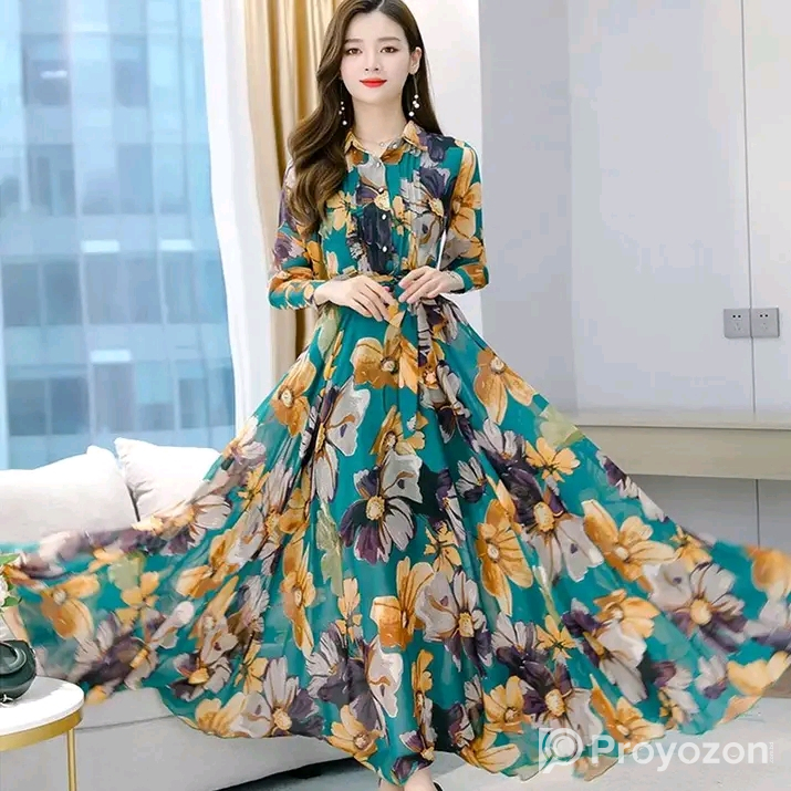 Stylish Elegant Long Gown Kurti