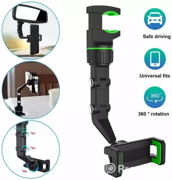 360 Degrees Car Rearview Mirror Mount Phone Holder