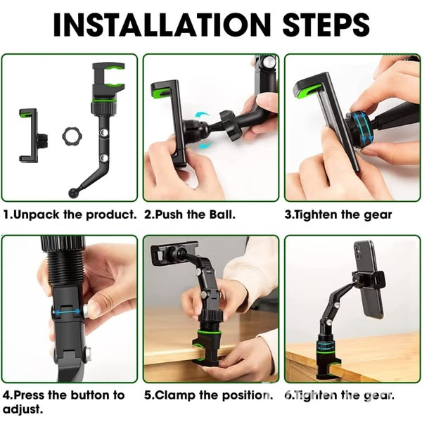 360 Degrees Car Rearview Mirror Mount Phone Holder