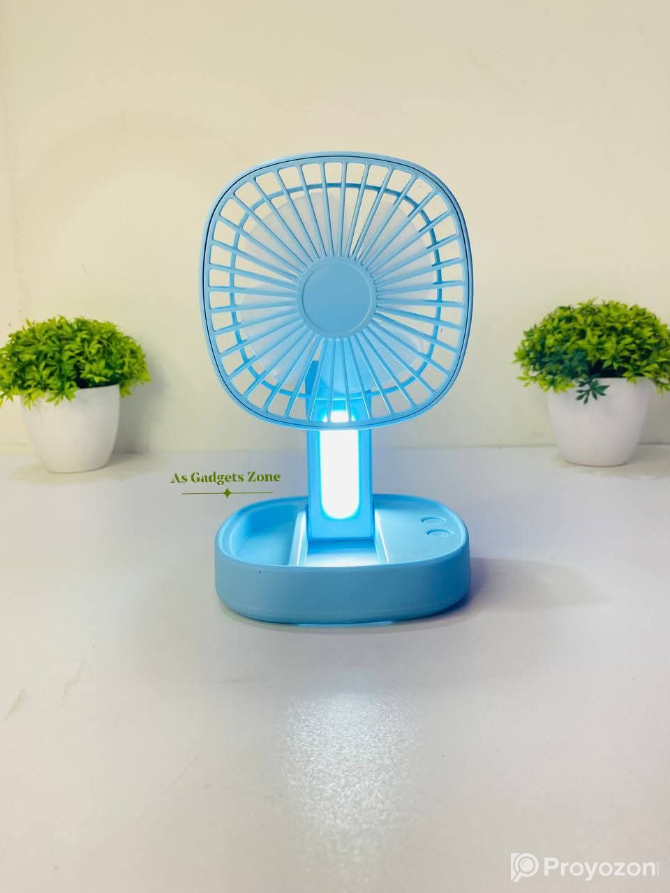 Desktop Mini Fan With Light Rechargeble