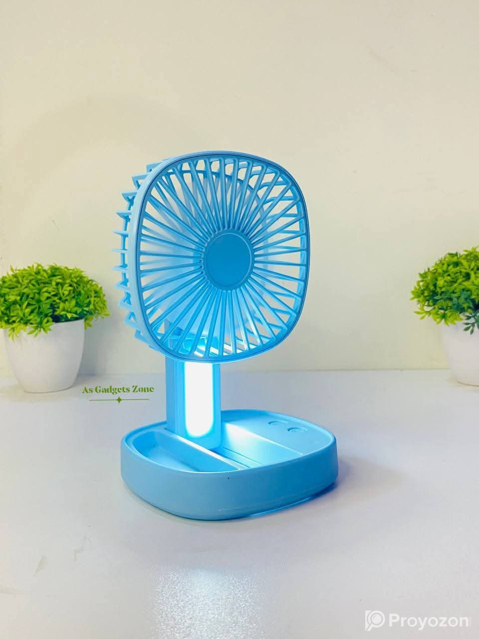Desktop Mini Fan With Light Rechargeble
