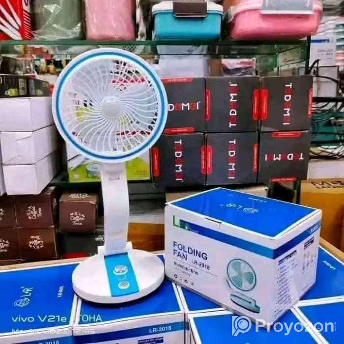 Rechargeable Folding Table Fan with Led Light sell hobe