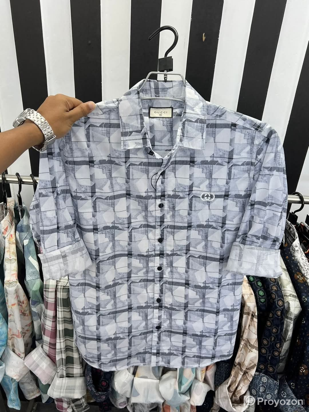 Casual premium Check and print shirt