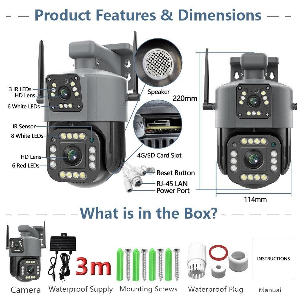 Speed-X Wireless WiFi IP Camera Dual Lens